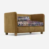 Clarence House, Sofa, c. 2000, mohair and velvet upholstery, oak