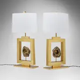 Michael Laut, Custom geode table lamps, pair