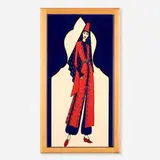 Jerusalem-Armenian, Tile with woman in Ottoman-inspired Art Deco attire, c. 1950, glazed earthenware