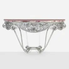 Edgar Brandt, La Simplicité console table, c. 1922, silvered wrought iron, marble