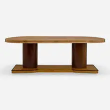 Jean Desnos, Dining table, c. 1940, mahogany veneer, maple