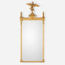 Regency, Pier wall mirror, gilt, brass, mirrored glass
