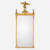 Regency, Pier wall mirror, gilt, brass, mirrored glass