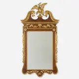George III Style, Wall mirror, carved and gilt wood, mahogany, mirrored glass