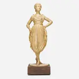 attribution William Rush, Figure of a Dancing Girl, c. 1815, wood, metal, gold leaf paint