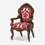 John Henry Belter, Rococo Revival child's chair, c. 1860, rosewood, upholstery