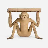Mario Lopez Torres, Monkey console table, 1974, woven rattan, lacquered steel