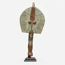 Kota, Mahongwe Bwete reliquary figure, wood, copper