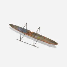 Bertil Vallien, Boat, 1991, sandcast glass, iron