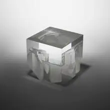 Cube no. 090303 by Steven Weinberg, c. 1990, sandblasted and cut crystal, sold Jun 2016