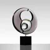 Livio Seguso, Abbracio, 1991, glass, chrome-plated steel