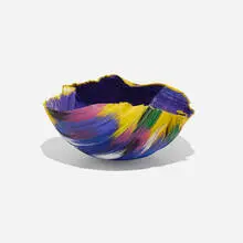Isla Bella Nightfire by Toots Zynsky, 1988, Filet-de-Verre, fused and thermoformed colored glass threads, sold Jun 2016