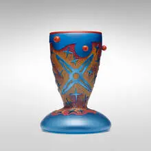 Dan Dailey, Star Man, 1992, blown glass with sandblasted surface drawing, acid polish and vitreous enamel