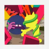 Kaws, Presenting the Past, 2014, screenprint on Saunders Waterford 425gm HP Hi White