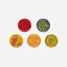 Gladys Nilsson, buttons (complete set), 1967, transfer-print on steel