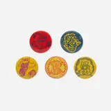 Gladys Nilsson, buttons (complete set), 1967, transfer-print on steel