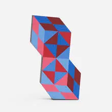 Stèle (Double Hexagon) by Victor Vasarely, 1982, painted wood, sold Jun 2016
