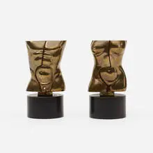 Otto and Otra (pair) by Miguel Berrocal, 1987-1988, bronze, sold Jun 2016