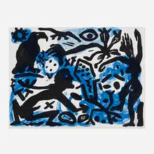 The Situation Now (Night) by A. R. Penck, 1993, lithograph on Somerset Velvet paper, sold Jun 2016