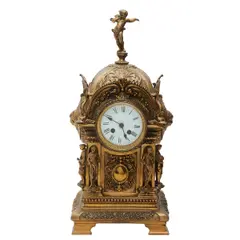 Untitled by Victorian French S. Marti, bronze mantel clock, offered Aug 2025