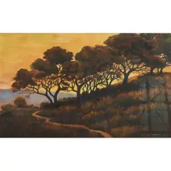 Edwin C. Siegfried, Landscape with Pathway, pastel on paper, [approximate dimensions -