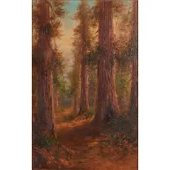 Charles Henry Harmon, Redwood Trees, oil on board, [approximate dimensions -