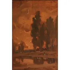 "New Moon Eucalyptus," by Charles Mathew Crocker, 1914, oil on canvas, [approximate dimensions - canvas: 18" H x 12" W], offered Aug 2025