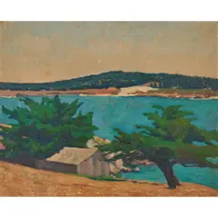 Anne Milly Bremer, Landscape, oil on canvas, [approximate dimensions - canvas: 20 h x 25 w inches]