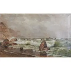 Nels Hagerup, Waves Crashing on the Shore, 1901, oil on canvas, [approximate dimensions -