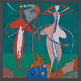 Mihail Chemiakin, "Transformed Aboriginal Cave, Drawing, 1981, watercolor and ink on paper, [approximate dimensions -