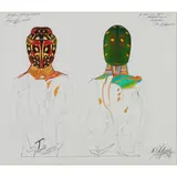 Mihail Chemiakin, Metaphysical Bust #19, 1981, collage, colored pencil, and ink on paper, [approximate dimensions -
