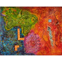 Fish by Philippe Ferrari, 1996, acrylic on paper, [approximate dimensions -, offered Aug 2025