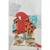 Hisashi Otsuka, Lion of Triumph (Red Lion), 1982, mixed media on silk, [approximate dimensions -