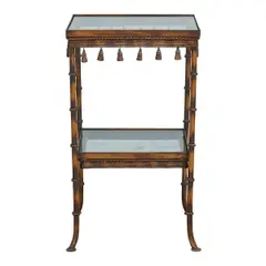 Hollywood Regency, Untitled, bronze and glass stand