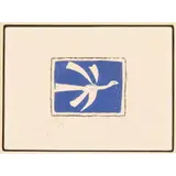 George Braque, Oiseau Blanc Sur Fond Bleu, 1958, colored, lithograph on wove paper, [approximate dimensions -
