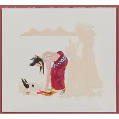 Ed Morgan, " Three Wise Men," 2008, embossed print with hand colored, watercolor, [approximate dimensions -