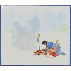 Ed Morgan, " Vision of the Dance," 2003, embossed print with hand colored, watercolor, [approximate dimensions -