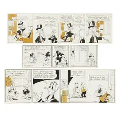 Walt Disney Studios, Three Daily Comic Strips, ink and polka dotted