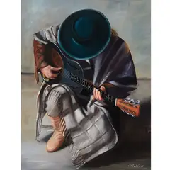 Stevie Ray Vaughan by Samantha Wendell, Oil on canvas, offered Jul 2025