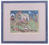 Untitled by Pioneer's Against, watercolor 1800's, offered Oct 2021