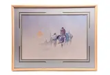 Donald Vann, Offered in this lot is a matted, framed, re-signed, and numbered, lithograph of "Wayfaring" by Cherokee artist Donald Vann. The