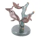 Untitled by Coral Reef, bronze three swimming dolphin, offered Oct 2021