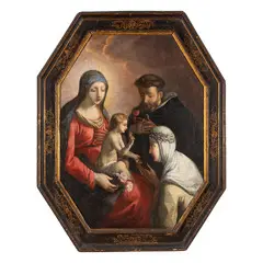 Alessandro Casolani, Madonna con Bambino e Santi, oil on canvas ottagonale