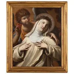 Lorenzo Pasinelli, Estasi di Santa Caterina da Siena sorretta da un angelo, oil on canvas