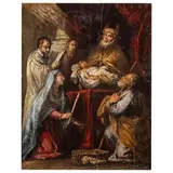 Presentazione di Gesù al tempio / Annunciazione by Giovanni Battista Carlone, oil on panel, offered Jul 2025