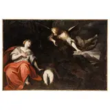 Agar e l'angelo by Giuseppe Danedi detto Il Montalto, oil on canvas, offered Jul 2025