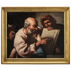 Pietro della Vecchia, La lezione di matematica, oil on canvas