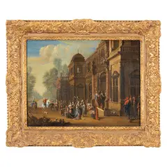 Jakob Ferdinand Saeys, Salomone riceve la Regina di Saba a palazzo, oil on canvas