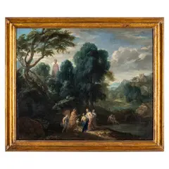 Johannes Glauber, Paesaggio, oil on canvas