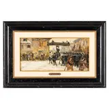 Federico Faruffini, Sesto San Giovanni, 1833 - Perugia, 1869 / attr. a / Entrata trionfale, oil on cartoncino applicato on tavoletta